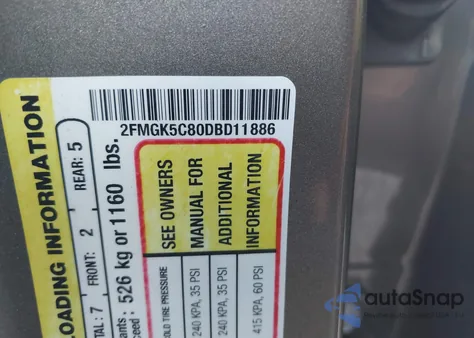 2013 Ford Flex Sel from USA, damaged, VIN 2FMGK5C80DBD11886